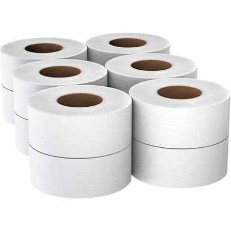 Scott 100% Recycled Fiber High-Capacity Jumbo Roll Toilet Paper - 2 Ply - 3.55" Width x 1000 ft Length - White - Fiber - 12 / Carton