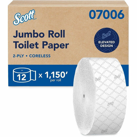 Scott Coreless High-Capacity Jumbo Roll Toilet Paper with Elevated Design - 2000