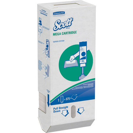 Scott MEGA Cartridge In-Counter Napkins - 1 Ply - 6.50" Width x 8.40" Length - Fiber - 875/Box - 6 / Carton