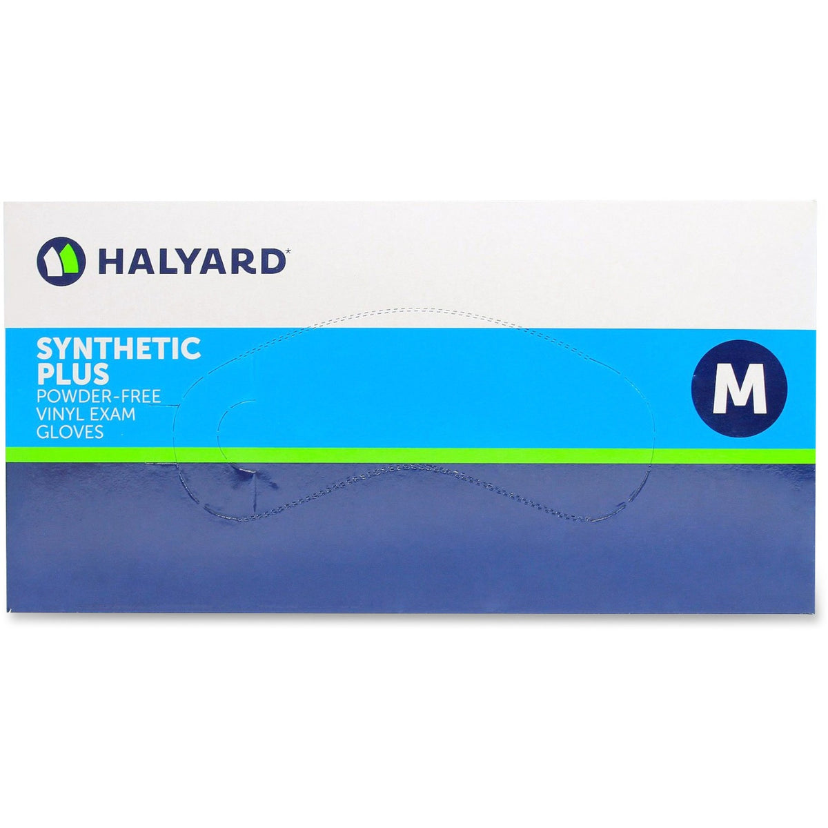 Halyard Synthetic Plus PF Vinyl Exam Gloves - 9.50" Glove Length - Polymer Coating - Medium Size - For Right/Left Hand - Clear - Latex-free, Non-sterile - 100 / Box