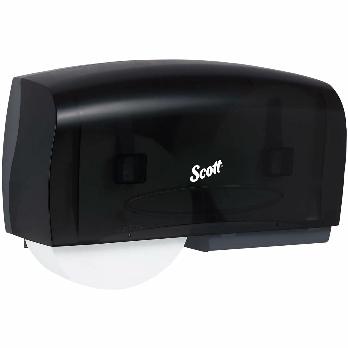 Scott Essential Coreless Jumbo Roll Toilet Paper Dispenser - Coreless Dispenser - 2 x Roll - 11" Height x 20" Width x 6" Depth - Plastic - Black - Durable - 1 Each