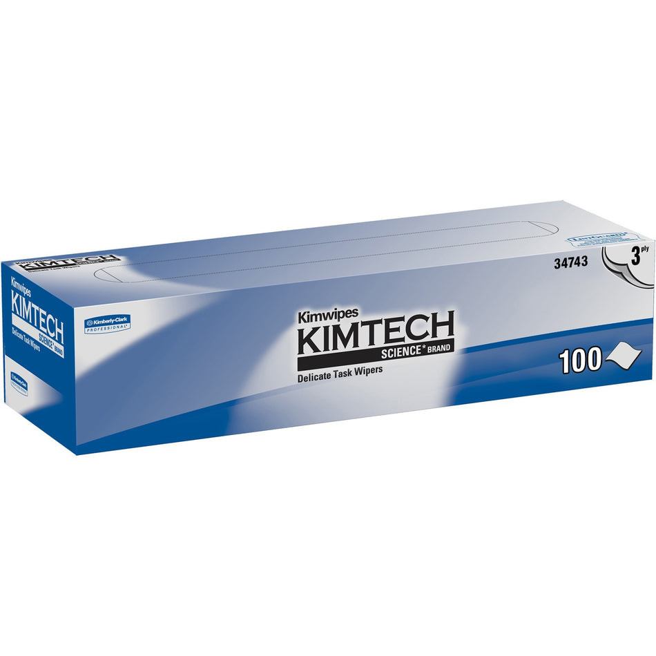 KIMTECH Delicate Task Wipers - Pop-Up Box - For Laboratory - Absorbent - White/ - 100 / Box