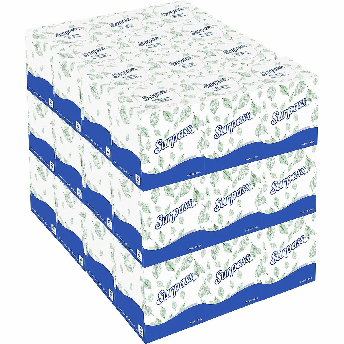 Surpass Facial Tissue Cube for Business - 2 Ply - 8.30" Width x 7.80" Length - White - Fiber - 90/Box - 36 / Carton
