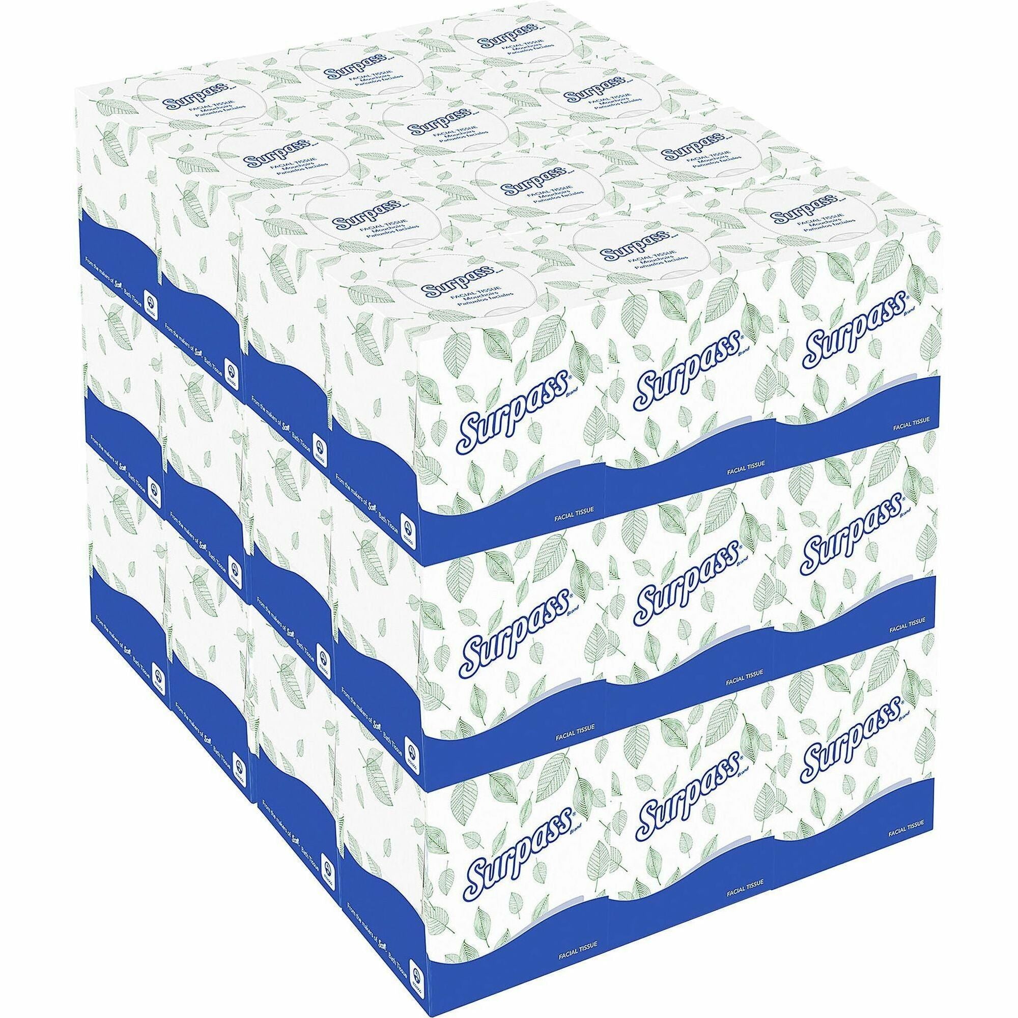 Surpass Facial Tissue Cube for Business - 2 Ply - 8.30" Width x 7.80" Length - White - Fiber - 90/Box - 36 / Carton