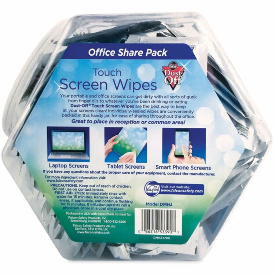 Falcon Alcohol-free Antistatic Monitor Wipes - For Display Screen, PDA, GPS Navigation System - Anti-static, Alcohol-free - White - 200/Pack - 1 Each