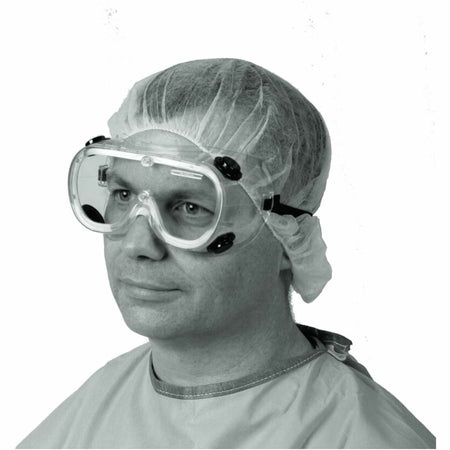 Medline Standard Fluid-Protection Lab Goggles - Recommended for: Eye, Laboratory - Large - Fluid Protection - Elastic - Clear - Vented, Impact Resistant, Latex-free - 1 Each