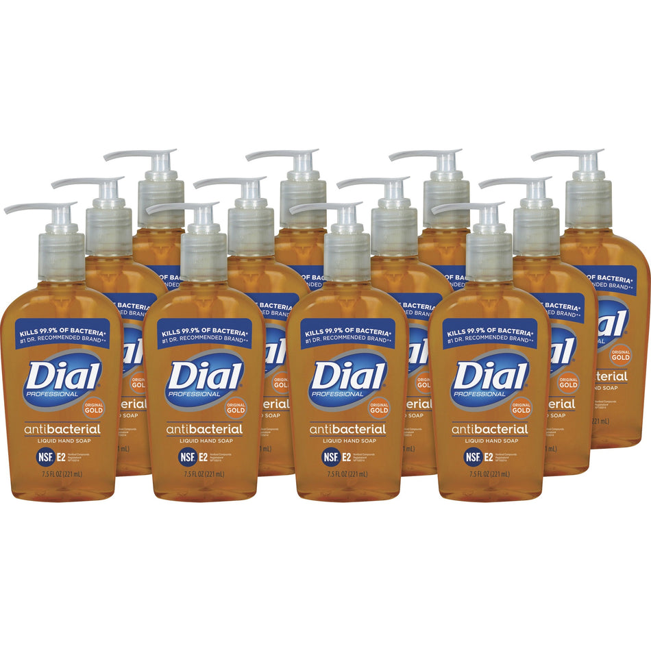 Dial Gold Antibacterial Liquid Hand Soap - 7.50 fl oz - Push Pump Dispenser - Hand, Skin - Antibacterial - 12 / Carton