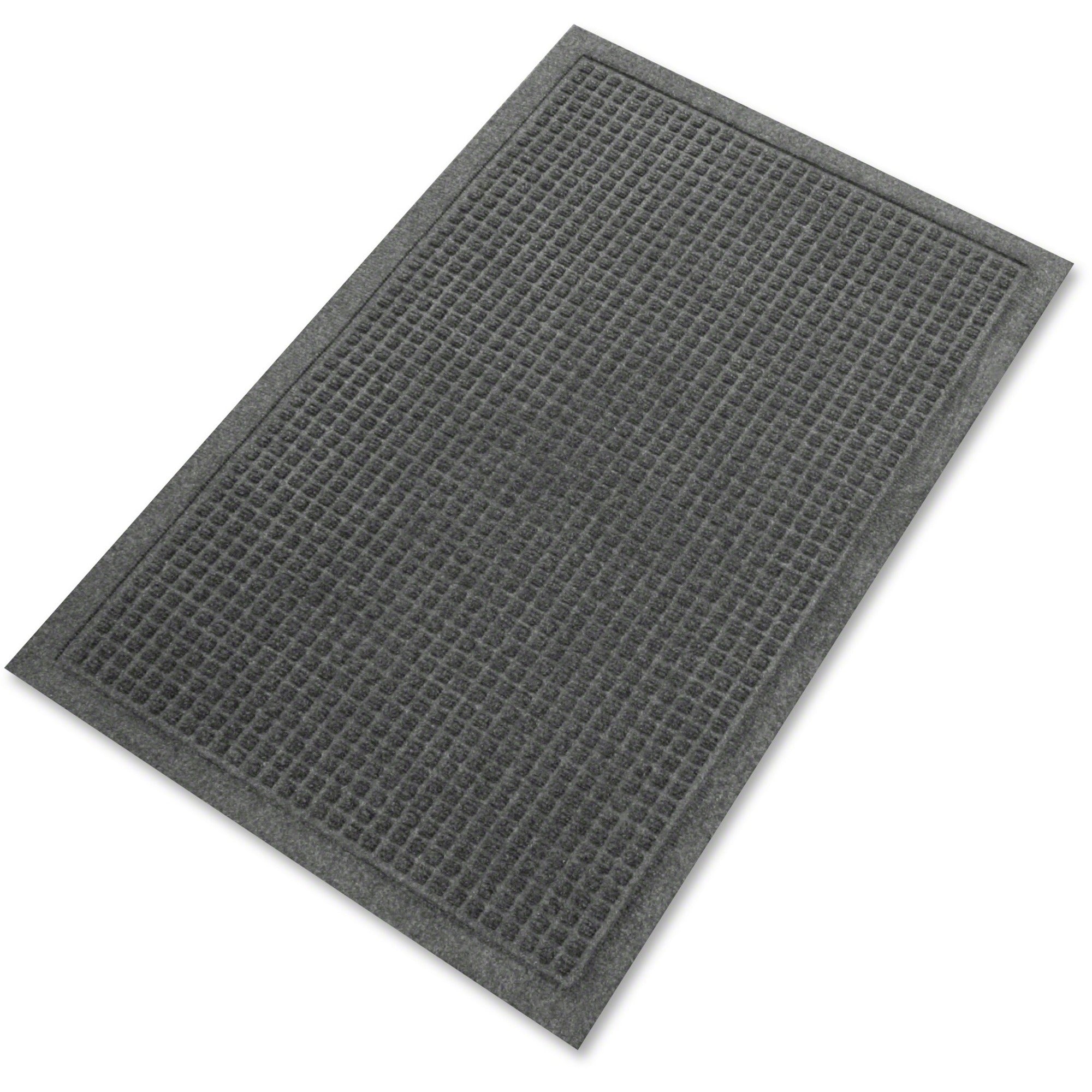 Guardian Floor Protection EcoGuard Indoor Wiper Mats - Indoor, Outdoor, Carpeted Floor, Hard Floor - 36" Length x 24" Width - Rectangular - Rubber - Charcoal - 1 Each