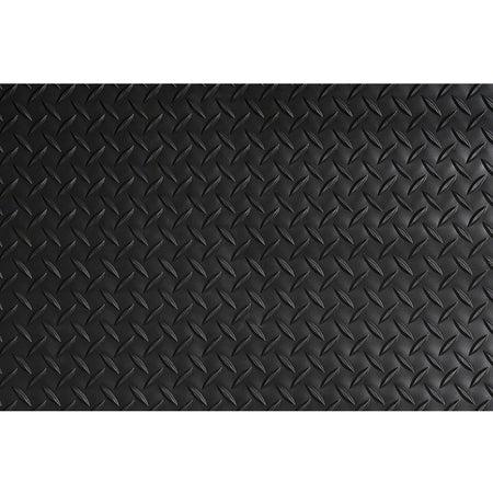 Crown Mats Industrial Deck Plate Anti-fatigue Mat - Industry, Indoor - 36" Length x 24" Width x 0.563" Thickness - Rectangular - Diamond Pattern Texture - Vinyl, PVC Foam - Black - 1 Each