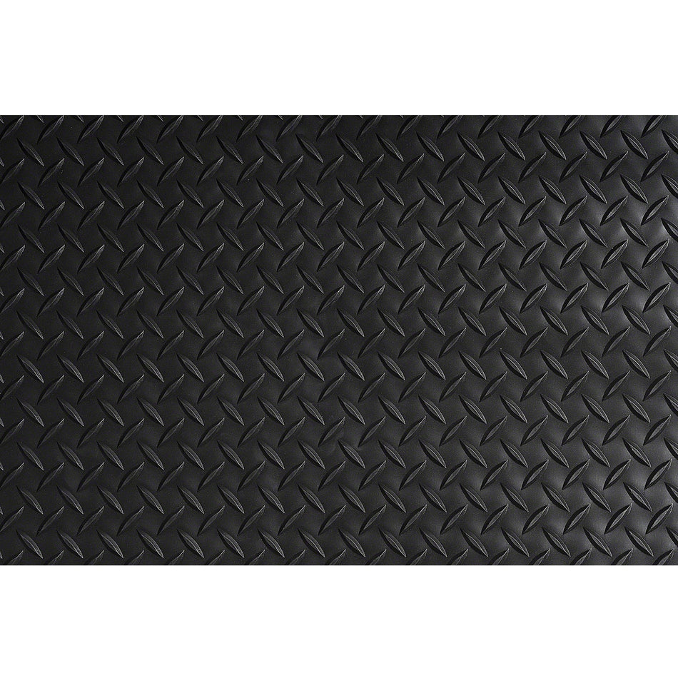 Crown Mats Industrial Deck Plate Anti-fatigue Mat - Industry, Indoor - 36" Length x 24" Width x 0.563" Thickness - Rectangular - Diamond Pattern Texture - Vinyl, PVC Foam - Black - 1 Each