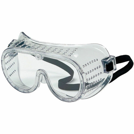 Crews Economy Safety Goggles - Flying Particle, Impact, Debris, Ultraviolet Protection - Polyvinyl Chloride (PVC) - Clear - 1 Each