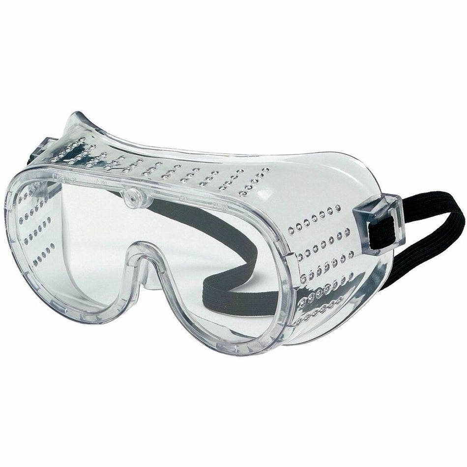 Crews Economy Safety Goggles - Flying Particle, Impact, Debris, Ultraviolet Protection - Polyvinyl Chloride (PVC) - Clear - 1 Each
