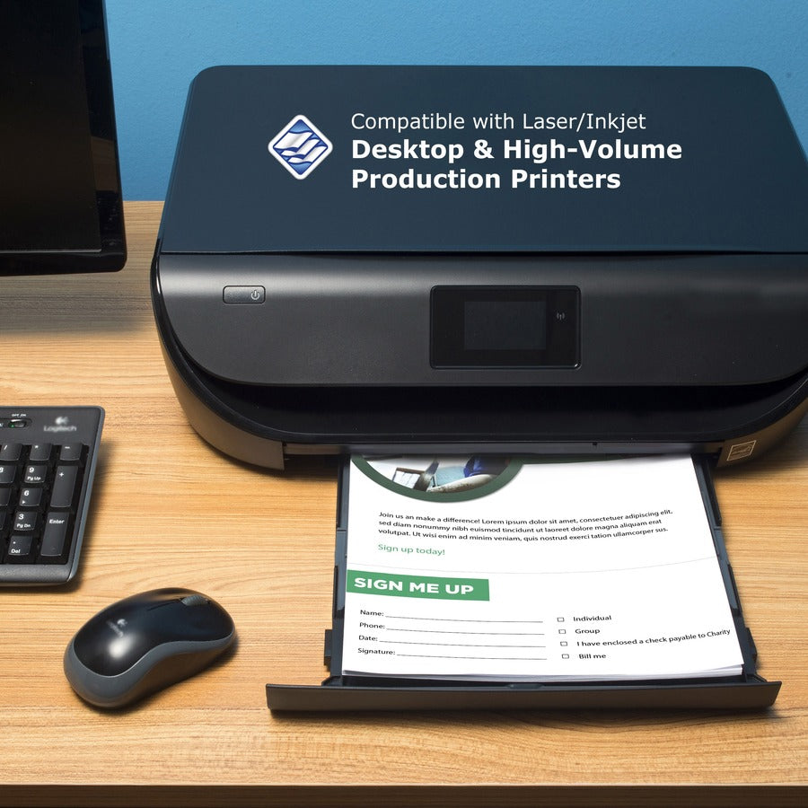 Printworks Pre-Perforated Paper for Invoices, Statements, Gift Certificates & More - Letter - 8 1/2" x 11" - 20 lb Basis Weight - Sustainable Forestry Initiative (SFI) - Perforated - White - 500 / Ream