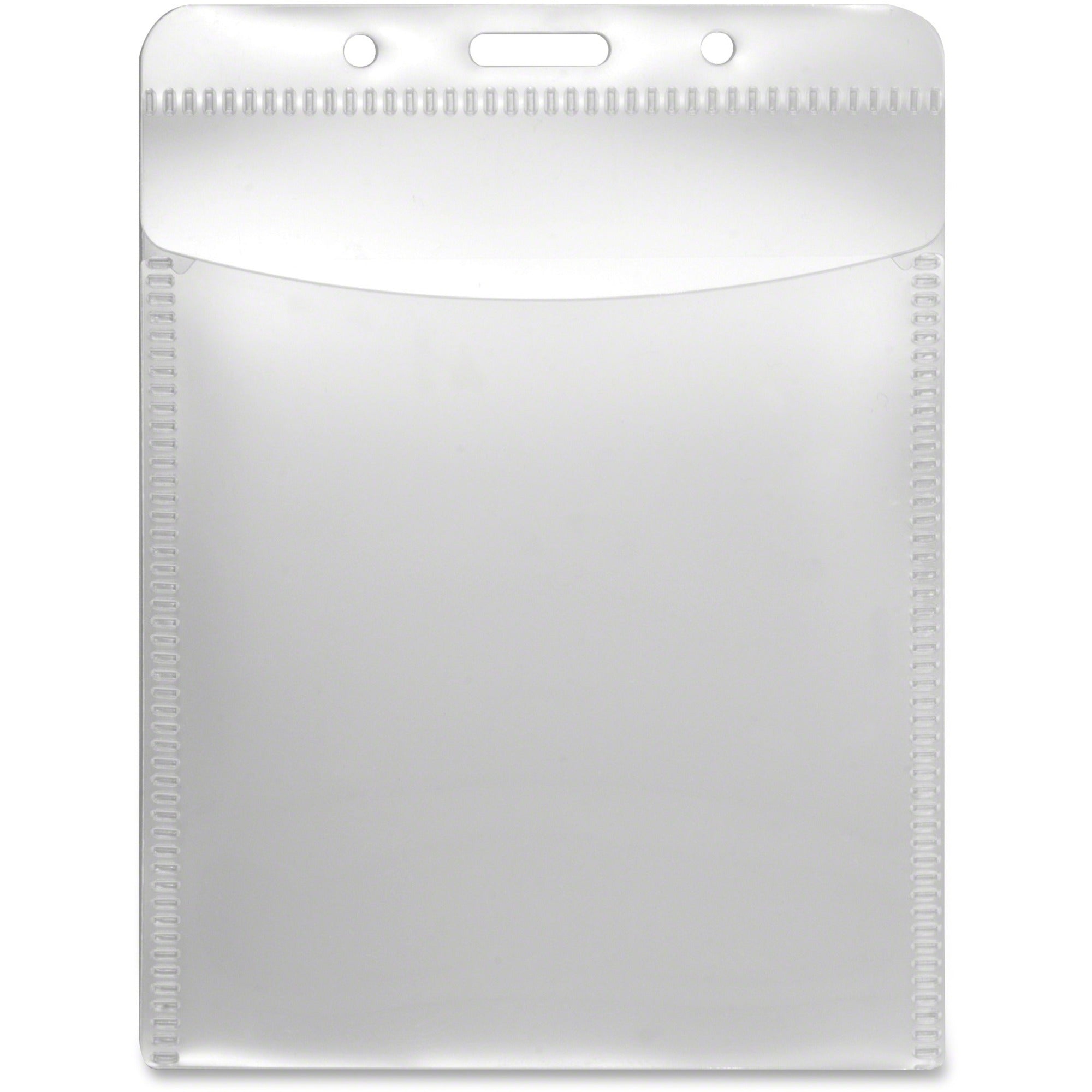 Advantus PVC-Free Vertical Badge Holder - Support 3" x 4" Media - Vertical - Polypropylene - Clear - 50 / Pack