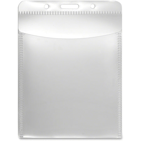 Advantus PVC-Free Vertical Badge Holder - Support 3" x 4" Media - Vertical - Polypropylene - Clear - 50 / Pack