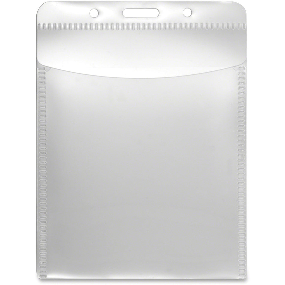 Advantus PVC-Free Vertical Badge Holder - Support 3" x 4" Media - Vertical - Polypropylene - Clear - 50 / Pack