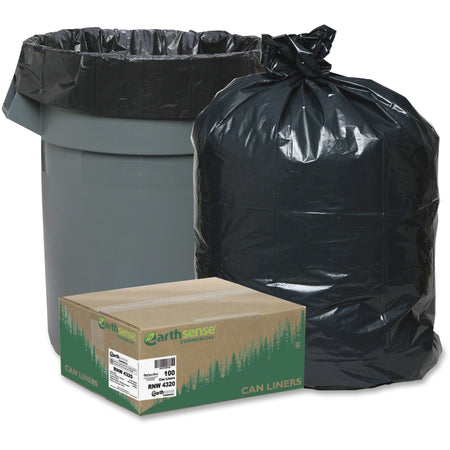 Berry Reclaim Heavy-Duty Recycled Can Liners - Extra Large Size - 56 gal Capacity - 47" Length x 43" Width x 2 mil (51 Micron) Thickness - Black - Plastic - Can - Recycled - 100 / Carton