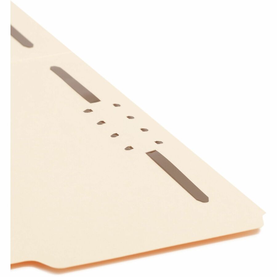 Smead 1/3 Tab Cut Letter Recycled Fastener Folder - 8 1/2" x 11" - 2 x 2K Fastener(s) - Top Tab Location - Assorted Tab Position - 18 pt. - 1 Plys - Manila - 10% Paper Recycled - 50 / Box