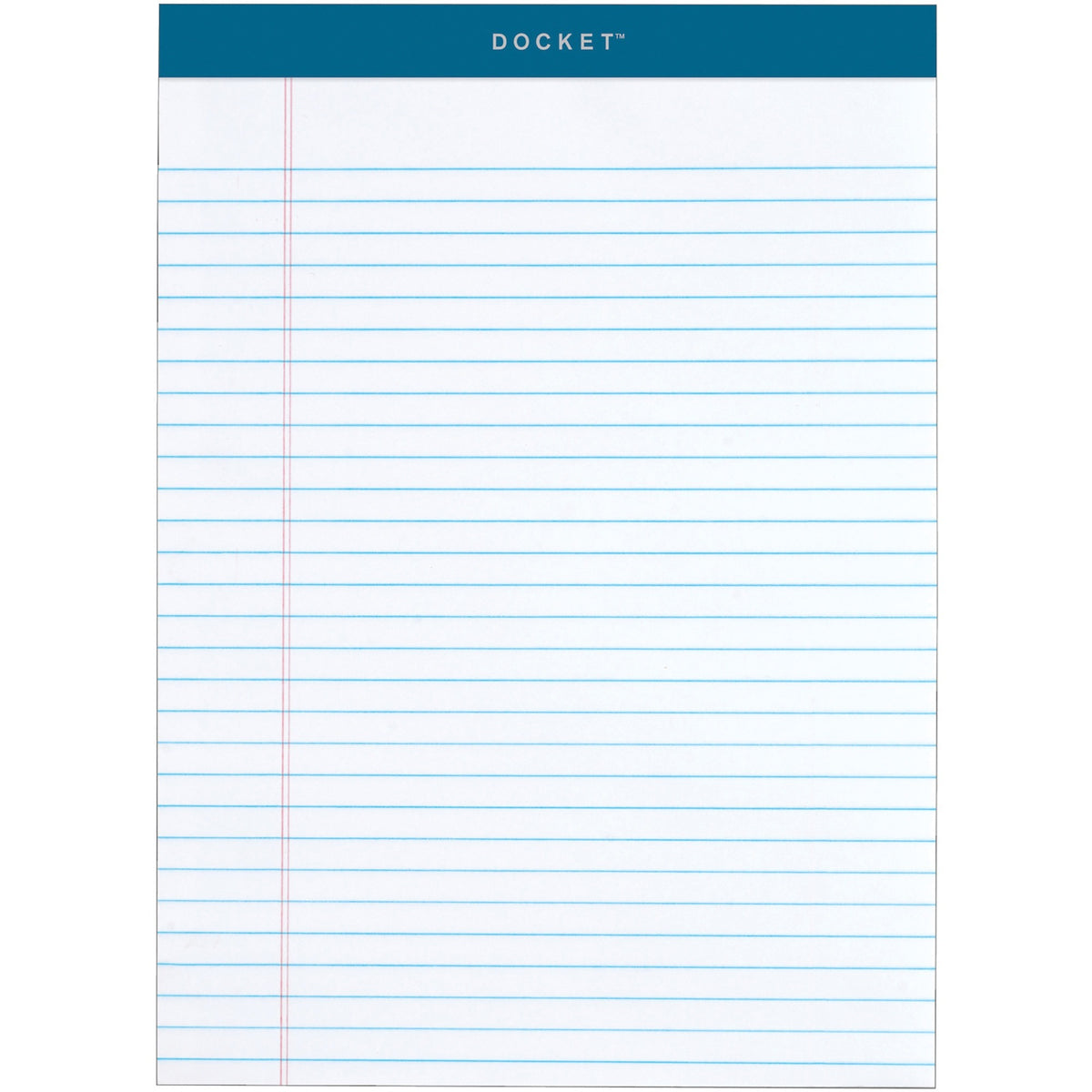 TOPS Docket Legal Rule Writing Pads - 50 Sheets - Double Stitched - 16 lb Basis Weight - 8 1/2" x 11 3/4" Sheet Size - 11.75" Height x 8.5" Width - White Paper - Rigid, Heavyweight, Bleed Resistant, Perforated, Acid-free - 6 / Pack