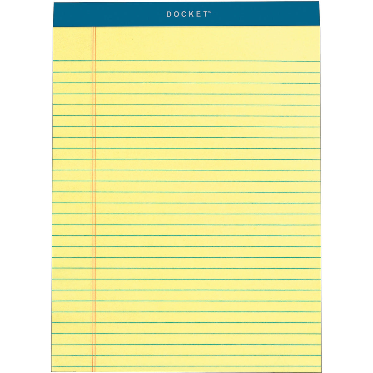 TOPS Docket Legal Rule Writing Pads - 50 Sheets - Double Stitched - 16 lb Basis Weight - 8 1/2" x 11 3/4" Sheet Size - 11.75" Height x 8.5" Width - Canary Paper - Rigid, Heavyweight, Bleed Resistant, Perforated, Acid-free - 6 / Pack
