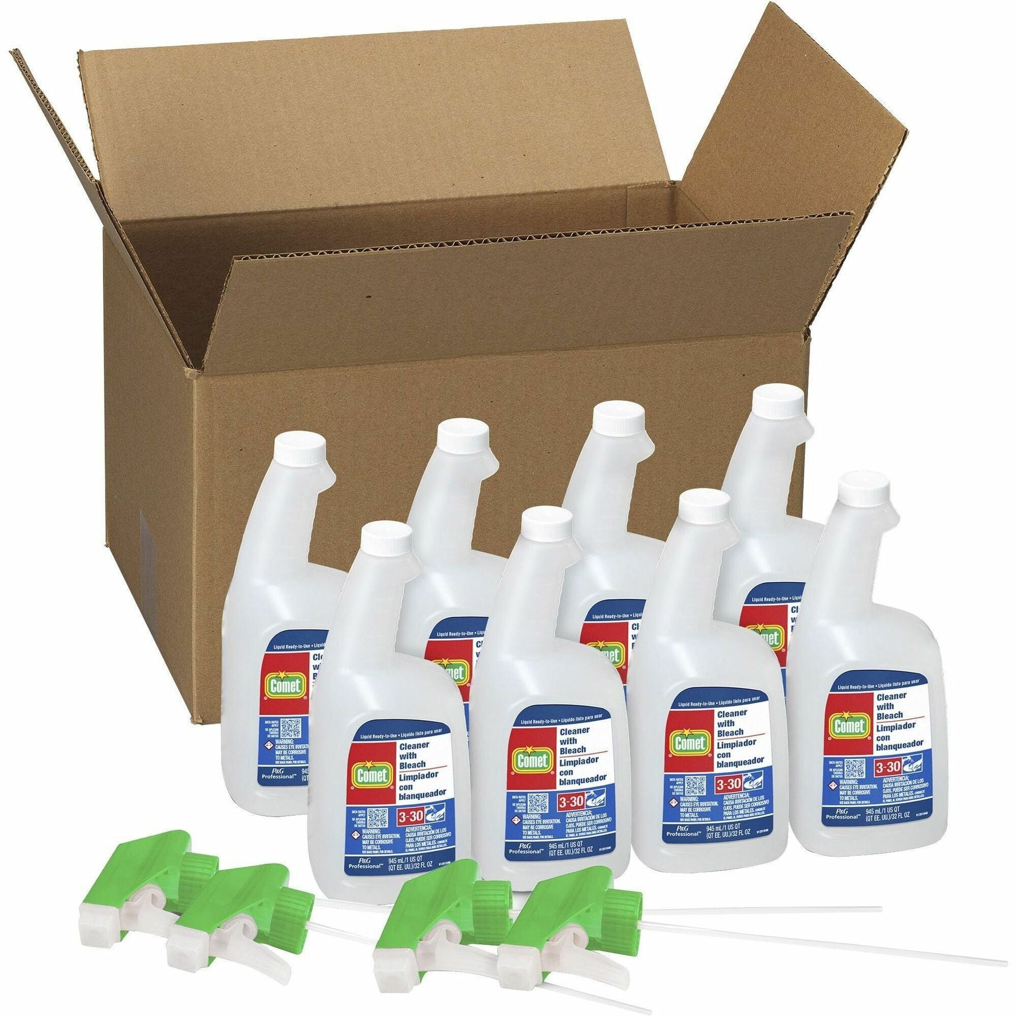 Comet Cleaner with Bleach - For Multi Surface - 32 fl oz (1 quart) - Recommended For: Grease Remover, Soil Remover, Mold Remover, Mildew Remover, Stain Remover Bottle - 8 / Carton