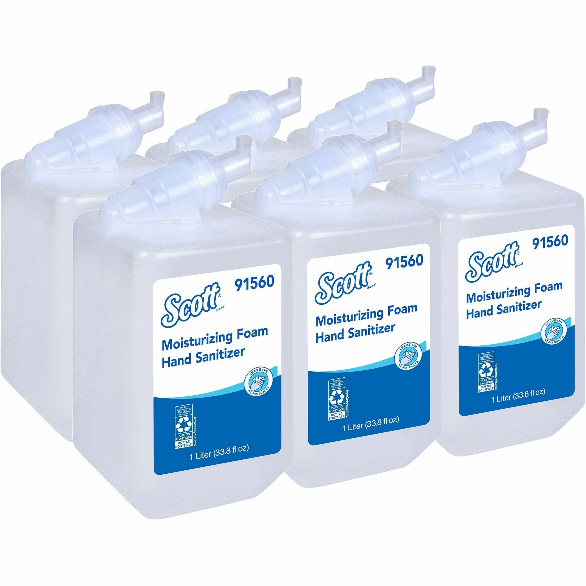 Scott Hand Sanitizer Foam Refill - Fresh Scent - 1.06 quart - Kill Germs - Hand - Moisturizing - Clear - 6 / Carton