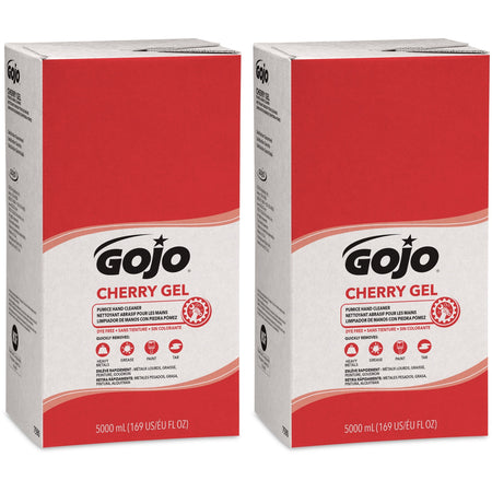 Gojo® PRO TDX 5000 Dispenser Cherry Hand Cleaner - Cherry Scent - 1.32 gal - Push Pump Dispenser - Dirt Remover, Grease Remover, Oil Remover - Hand - Red - pH Balanced, Heavy Duty, VOC-free, NPE-free - 2 / Carton