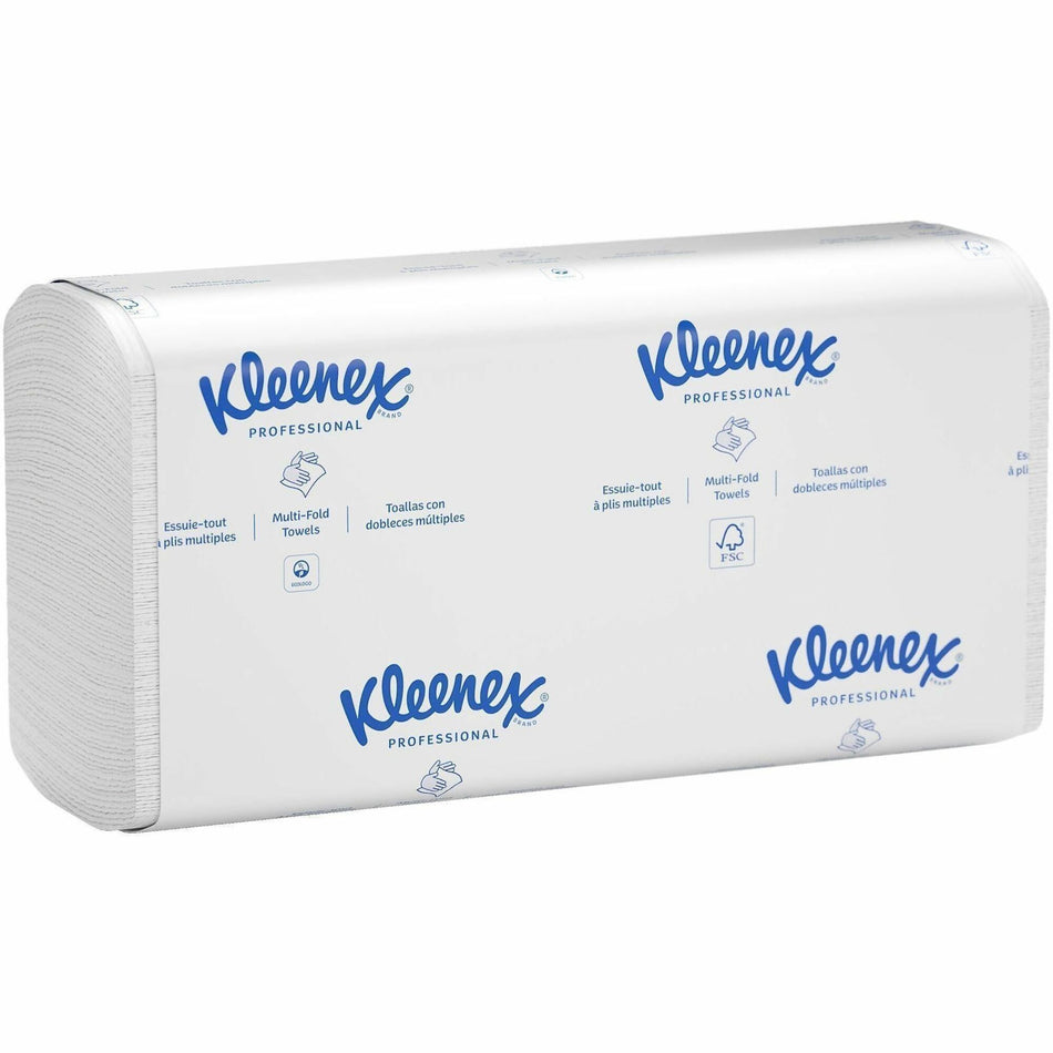 Kleenex® Scottfold Multifold Paper Towels with Fast-Drying Absorbency Pockets - 9.40" Width x 12.40" Length - White - Paper - 120/Pack - 25 / Carton