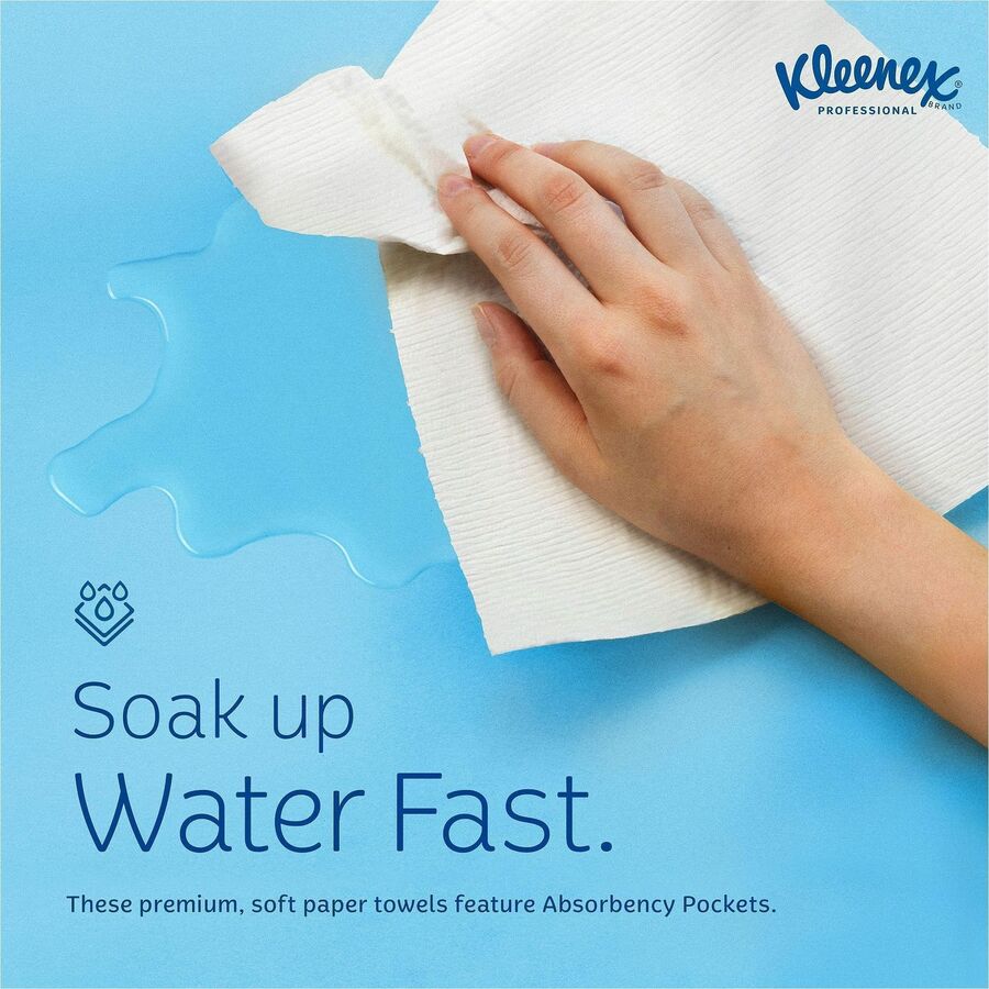 Kleenex® Scottfold Multifold Paper Towels with Fast-Drying Absorbency Pockets - 9.40" Width x 12.40" Length - White - Paper - 120/Pack - 25 / Carton
