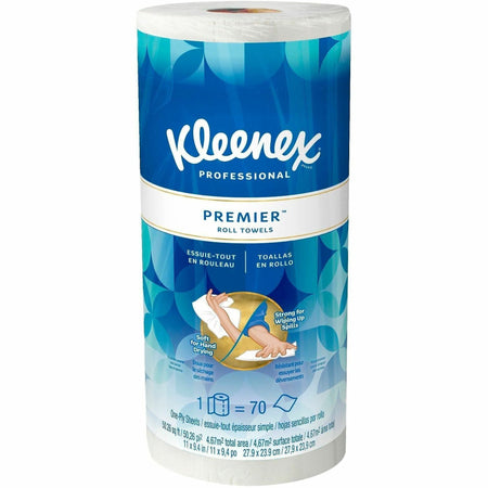 Kleenex® Premier Kitchen Paper Towels - 1 Ply - 10.40" Width x 11" Length - 70 Sheets/Roll - White - Paper - 1 Roll