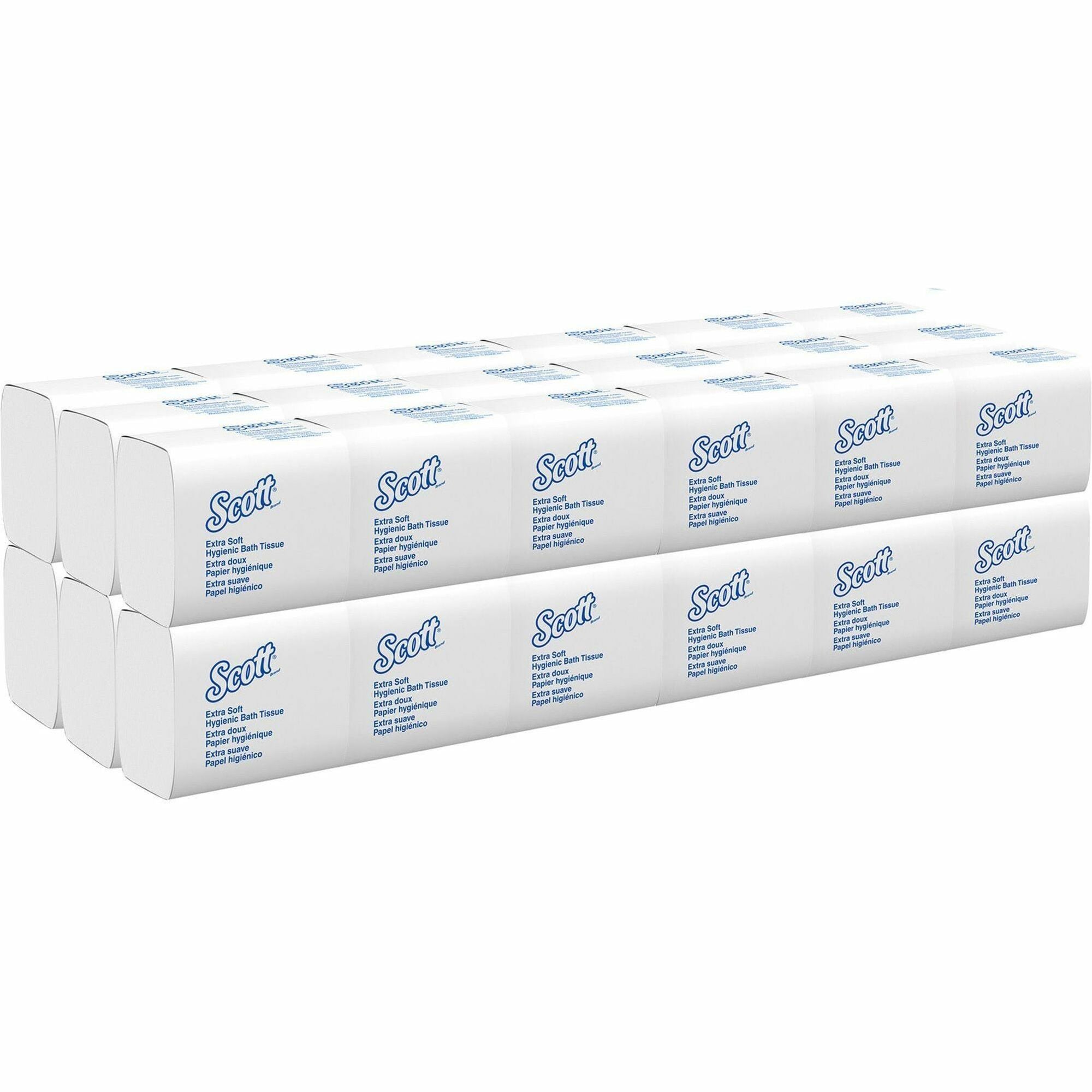 Scott Hygienic High-Capacity Folded Tissue - 2 Ply - 4.50" Width x 8.30" Length - White - Fiber - 250/Pack - 36 / Carton
