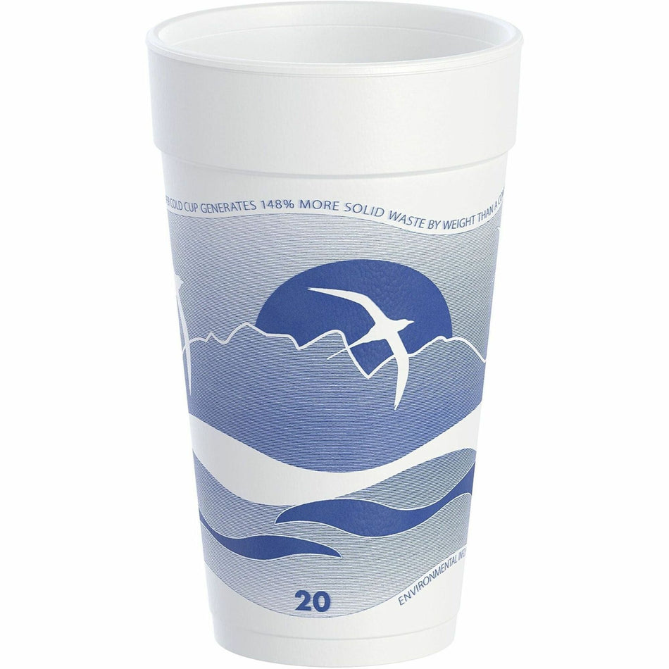 Dart J Cup 20 oz Horizon Design Foam Cups - 20 fl oz - Blueberry - Foam - Coffee, Soft Drink, Juice, Tea, Water, Hot Drink, Cold Drink - 25/Pack - 20 / Carton