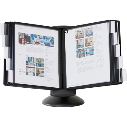 DURABLE Sherpa Motion Desk System: 10-Panel Desktop Stand - Adjustable Viewing Angle - Catalog Racks/Reference Display