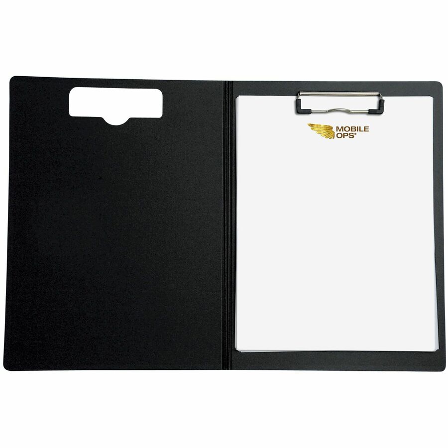 Mobile OPS Portfolio Clipboard Vertical BLACK (61634) - 0.50" Clip Capacity - Top Opening - 8 1/2" x 11" Sheet Size - Black - 1 Each