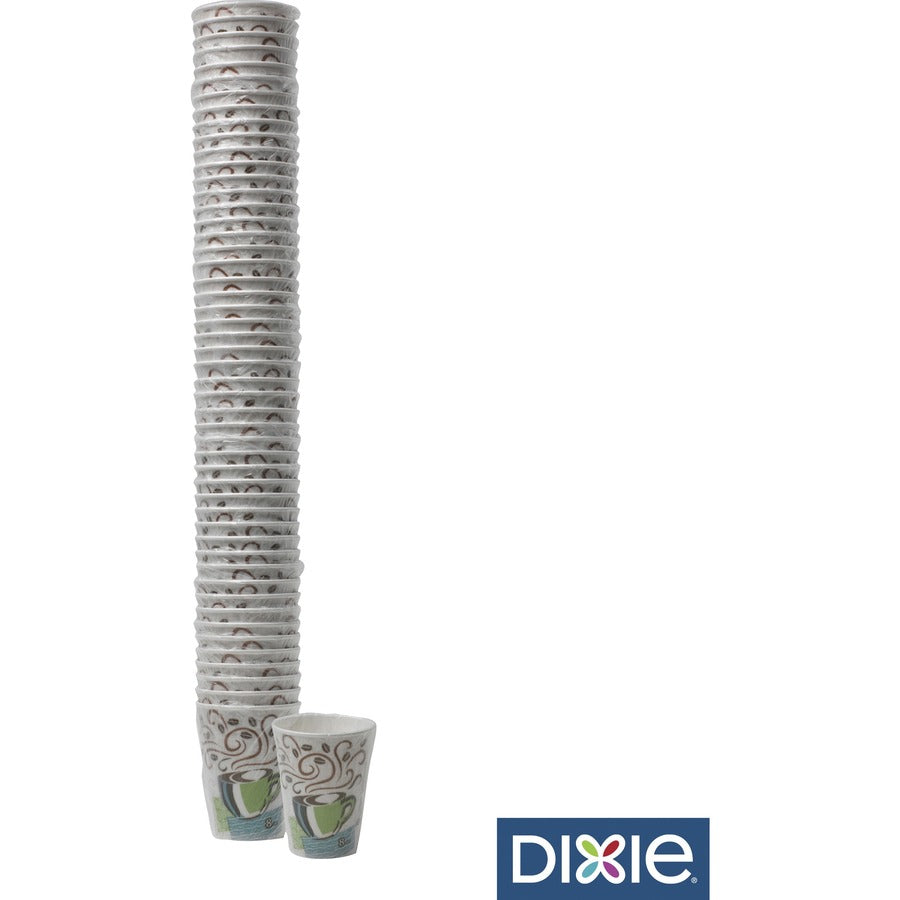 Dixie PerfecTouch 8 oz Insulated Wrapped Paper Hot Coffee Cups by GP Pro - 8 fl oz - Multi - Paper - Hot Food, Cold Food, Coffee - 1000 / Carton