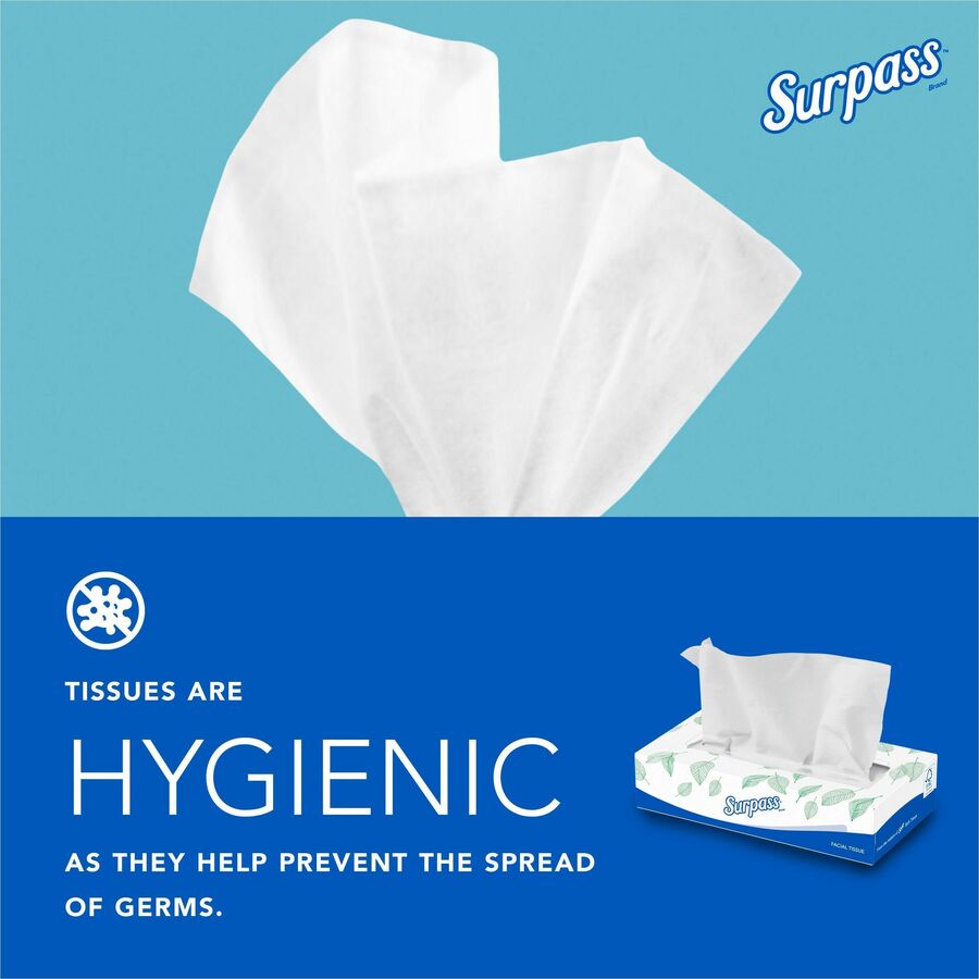 Surpass Flat Box Facial Tissue for Business - Left