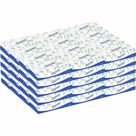 Surpass Flat Box Facial Tissue for Business - 2 Ply - 8" Width x 8.30" Length - White - 125/Box - 60 / Carton