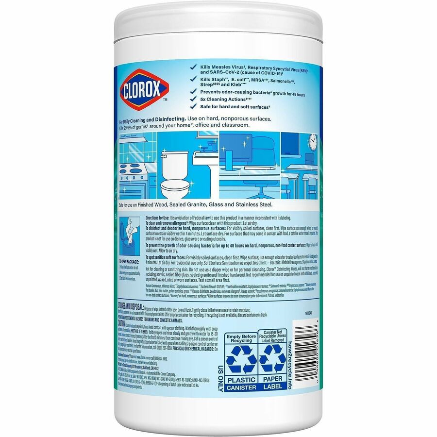 Clorox Disinfecting Wipes, Bleach-Free Cleaning Wipes - Rear