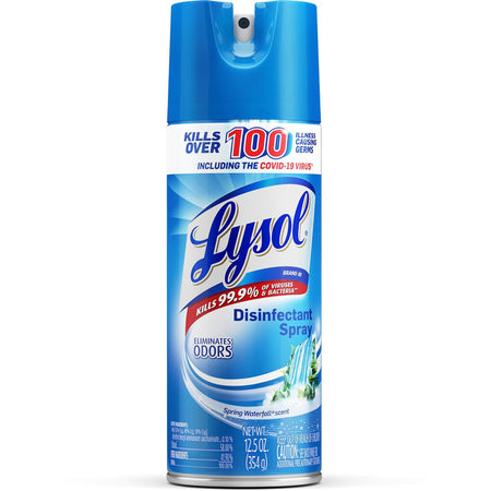 Lysol Spring Waterfall Disinfectant Spray - Ready-To-Use - 12.5 fl oz (0.4 quart) - Spring Waterfall Scent - Easy to Use - Clear - 1 Each