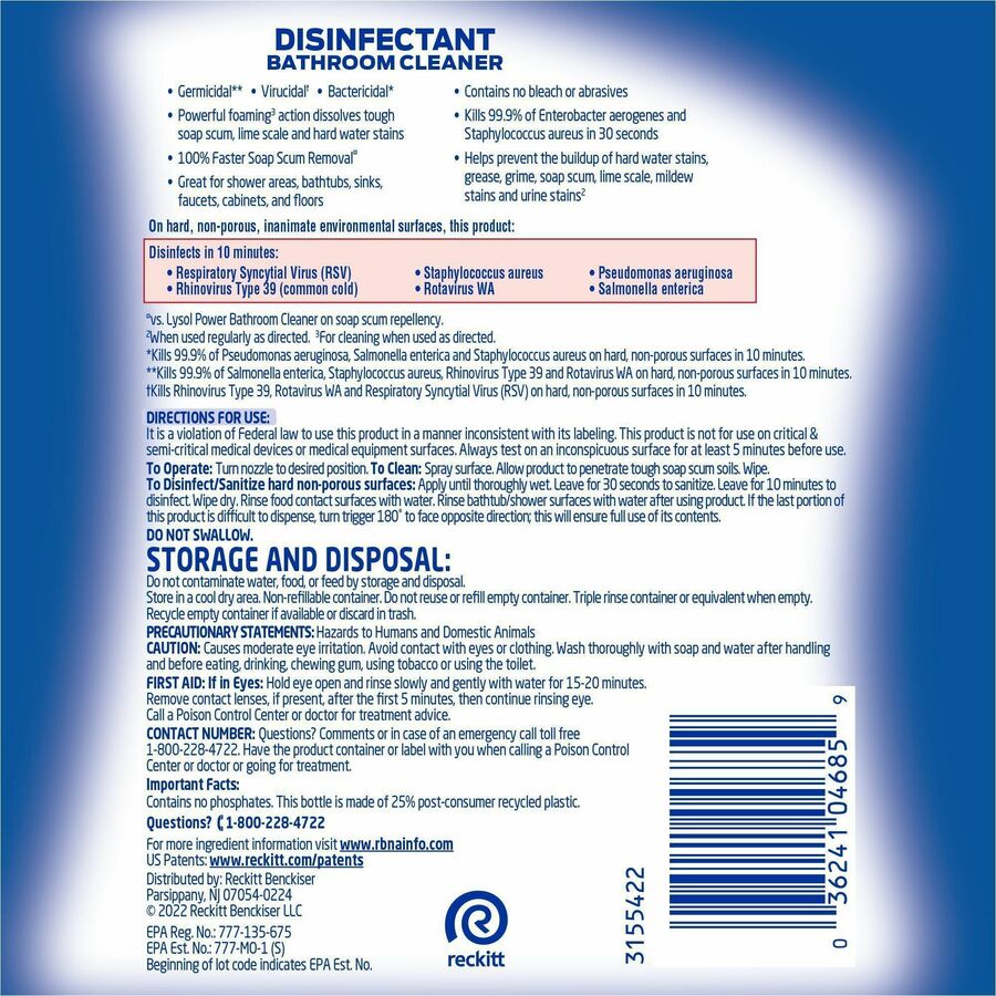 Professional Lysol Disinfectant Bathroom Cleaner - Alternate-Image1