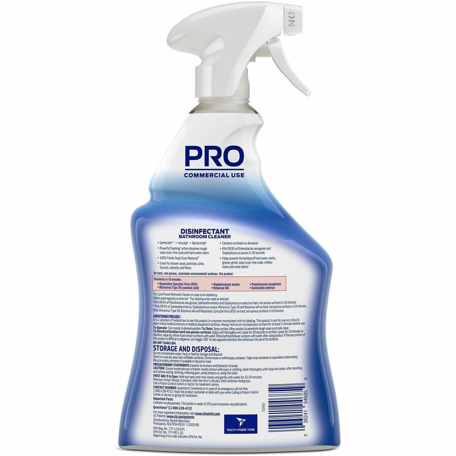 Professional Lysol Disinfectant Bathroom Cleaner - Rear