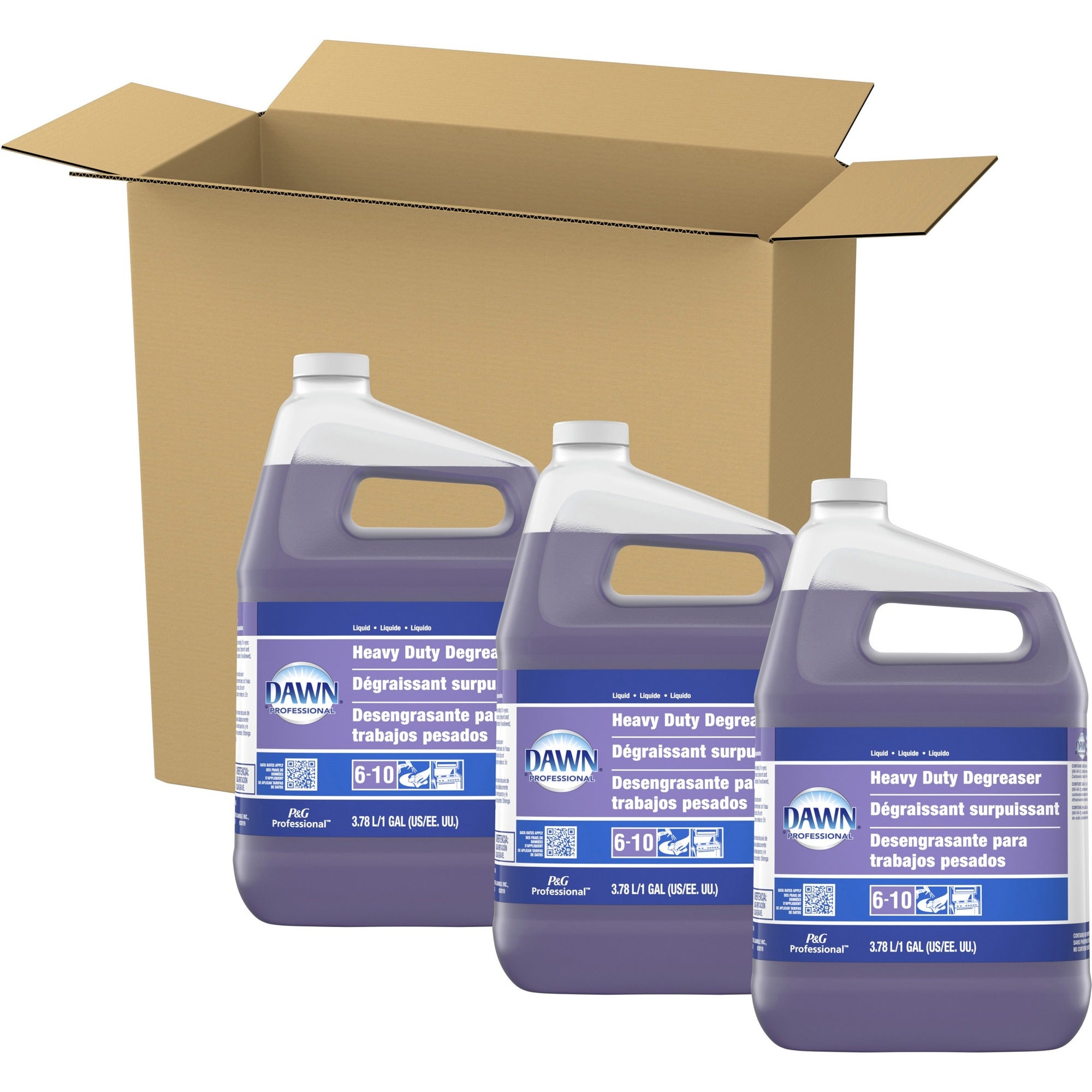Dawn Professional HD Degreaser - 128 fl oz (4 quart) - Pine Scent - Heavy Duty, Caustic-free, Non-flammable, Phosphate-free, Non-corrosive - Purple Bottle - 3 / Carton