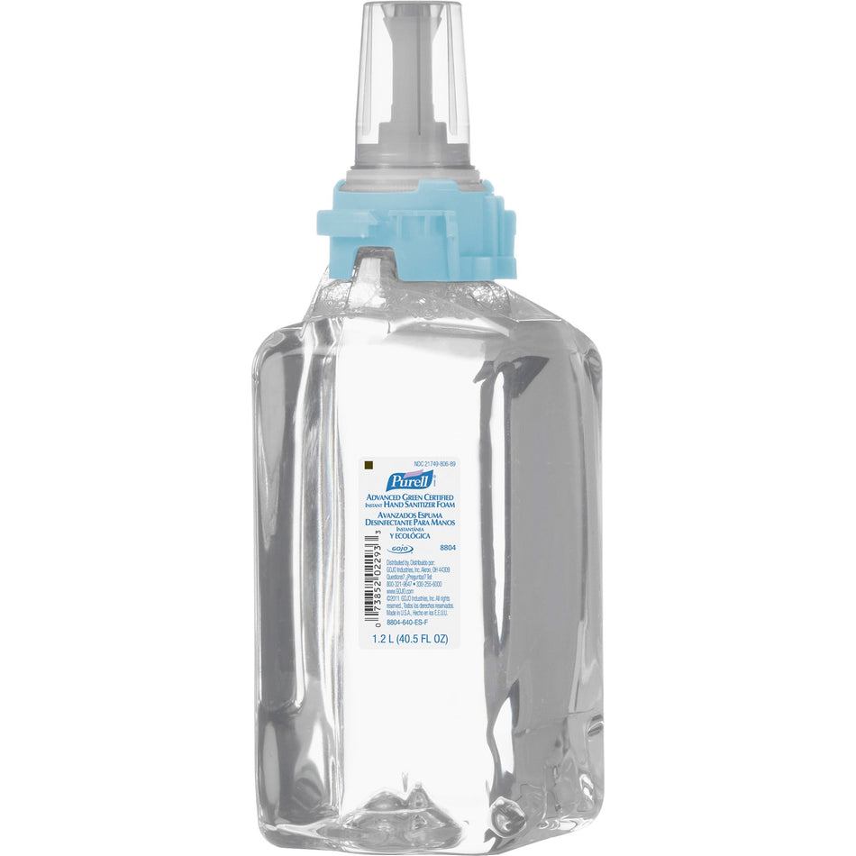 PURELL® Hand Sanitizer Foam Refill - Fragrance-free Scent - 1.27 quart - Kill Germs - Hand - Clear - Dye-free, Fragrance-free - 1 Each