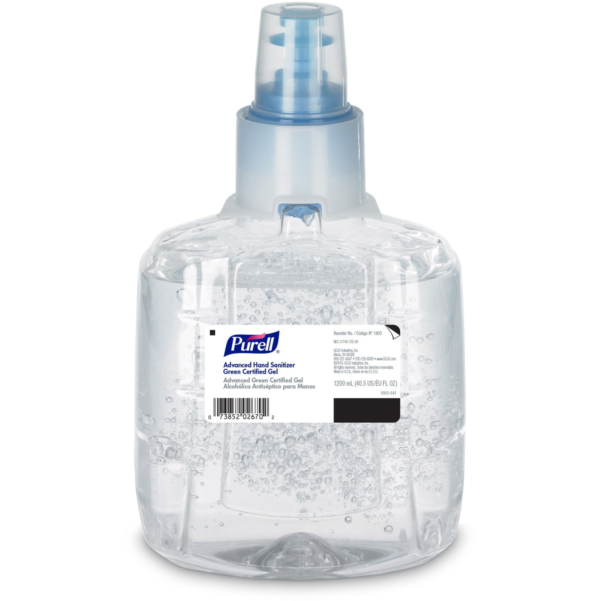PURELL® Hand Sanitizer Gel Refill - 1.27 quart - Hands-free Dispenser - Kill Germs - Skin, Hand - Clear - Fragrance-free, Dye-free - 1 Each