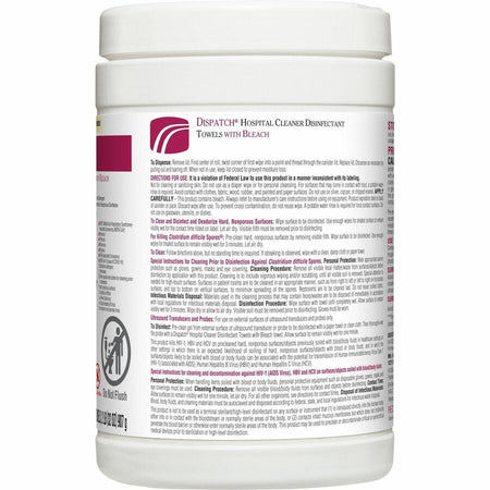 Dispatch Hospital Cleaner Disinfectant Towels with Bleach - Right