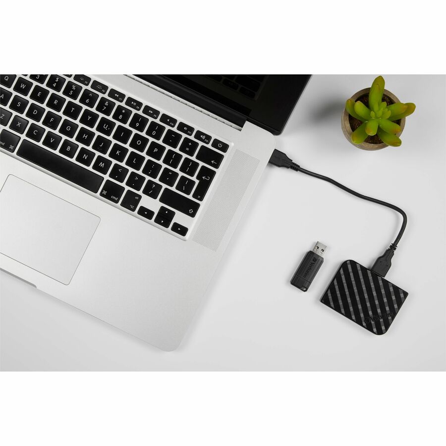 Microban PinStripe USB Drive - 32 GB - USB 2.0 Type A - Black