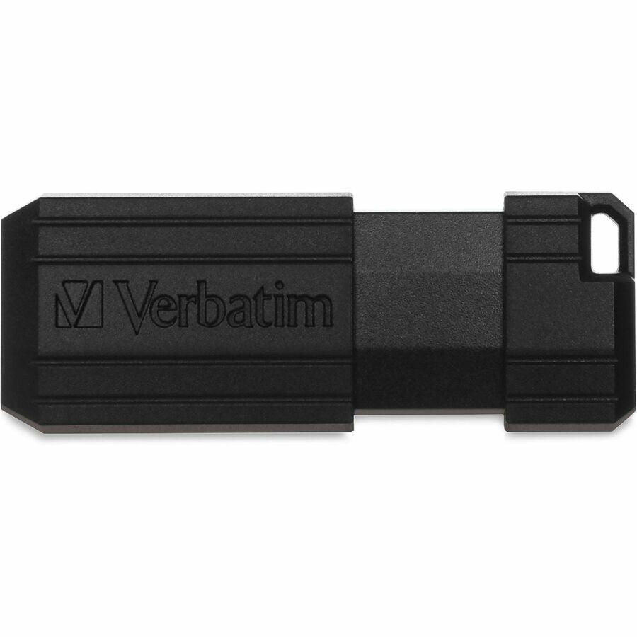 Microban PinStripe USB Drive - 32 GB - USB 2.0 Type A - Black - Lifetime Warranty - 1 Each