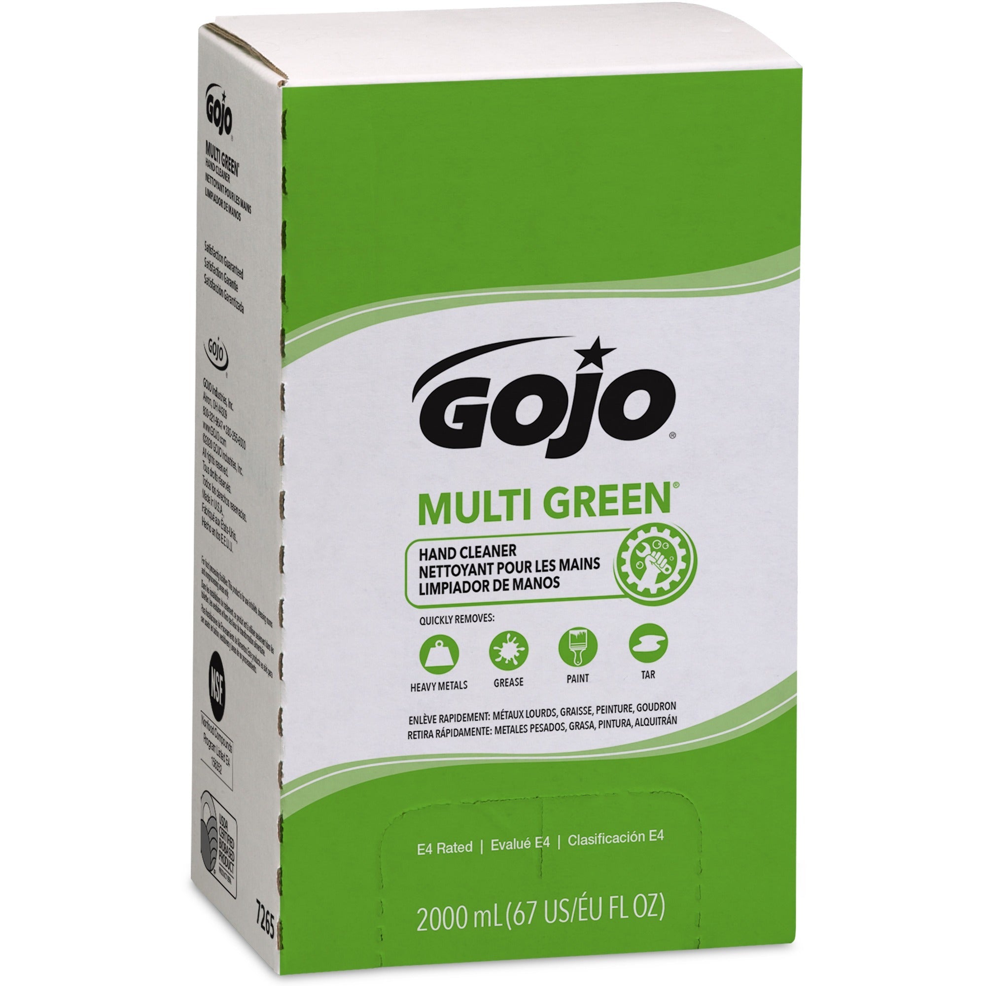 Gojo® Multi Green Hand Cleaner - Citrus Scent - 2.11 quart - Soil Remover, Dirt Remover, Kill Germs - Hand - Green - Non-abrasive - 1 Each