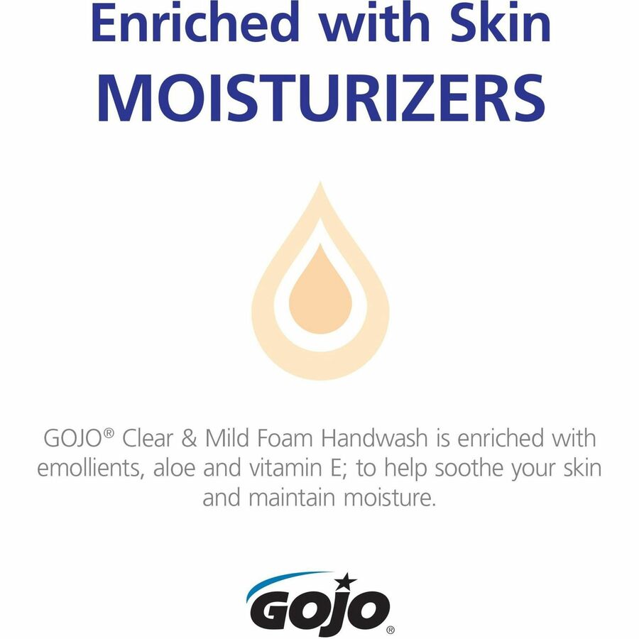 Gojo® ADX-12 Clear/Mild Handwash Refill - 1.32 quart - Push Pump Dispenser - Hand, Skin - Moisturizing - Clear - Dye-free, Fragrance-free, Rich Lather, Bio-based - 1 Each