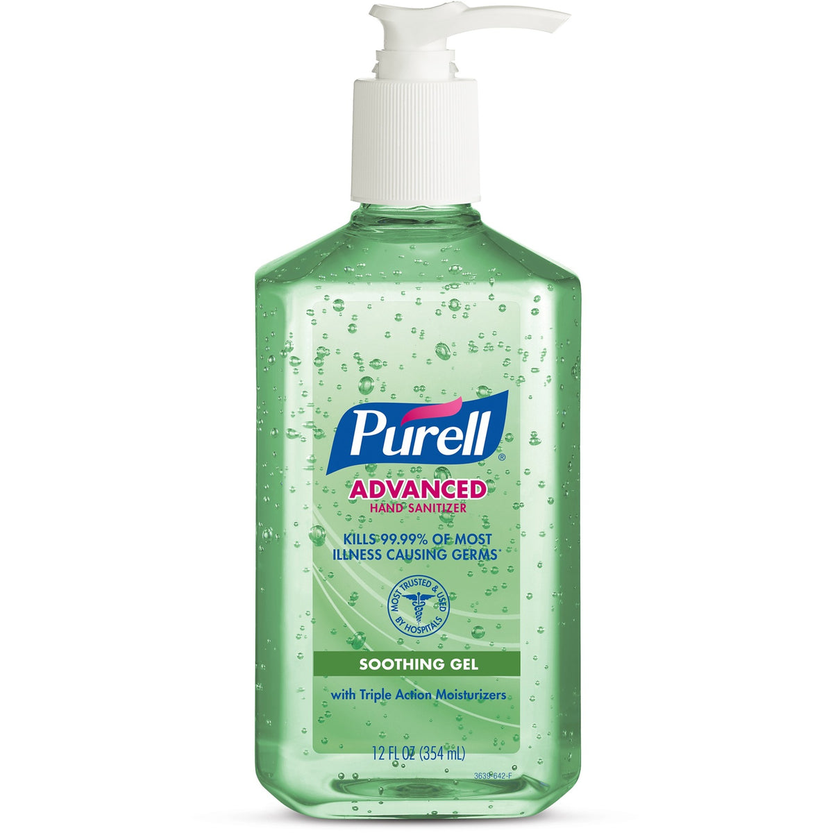 PURELL® Hand Sanitizer Gel - 12 fl oz - Pump Bottle Dispenser - Kill Germs - Hand, Skin - Clear - Non-sticky, Residue-free - 1 Each